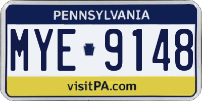 PA license plate MYE9148