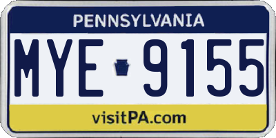 PA license plate MYE9155