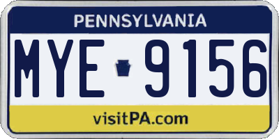 PA license plate MYE9156