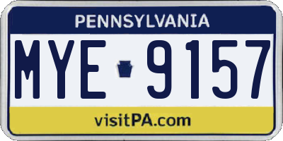 PA license plate MYE9157