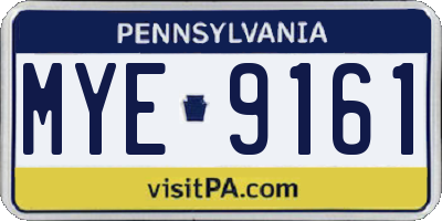 PA license plate MYE9161