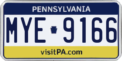 PA license plate MYE9166