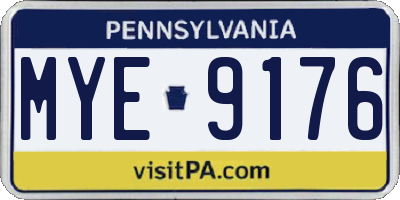 PA license plate MYE9176
