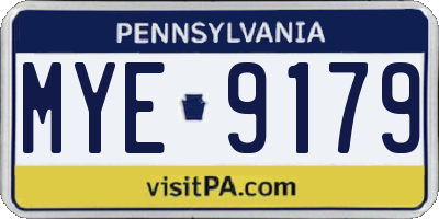 PA license plate MYE9179