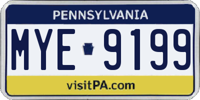 PA license plate MYE9199
