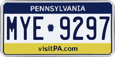 PA license plate MYE9297