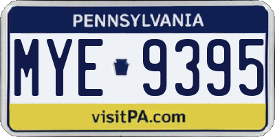 PA license plate MYE9395