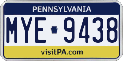 PA license plate MYE9438