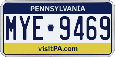 PA license plate MYE9469