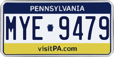 PA license plate MYE9479