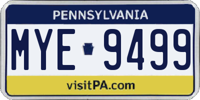 PA license plate MYE9499