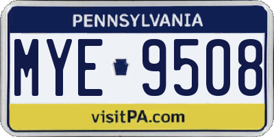 PA license plate MYE9508