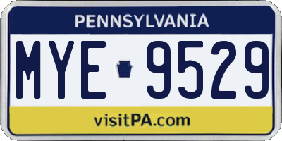 PA license plate MYE9529