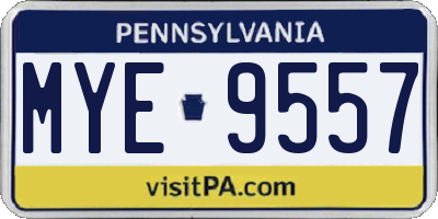 PA license plate MYE9557