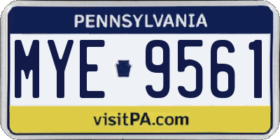 PA license plate MYE9561