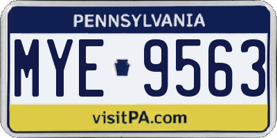 PA license plate MYE9563