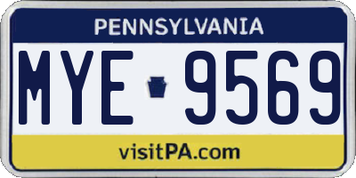 PA license plate MYE9569