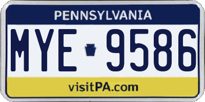 PA license plate MYE9586