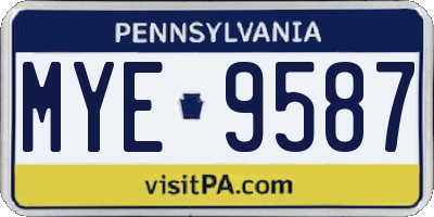 PA license plate MYE9587