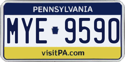 PA license plate MYE9590