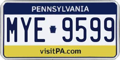 PA license plate MYE9599