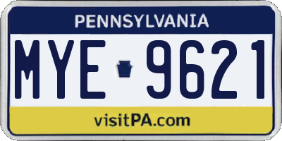 PA license plate MYE9621