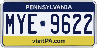 PA license plate MYE9622