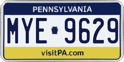 PA license plate MYE9629