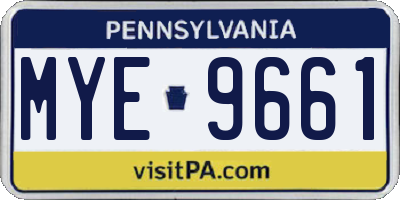 PA license plate MYE9661