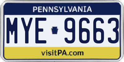 PA license plate MYE9663