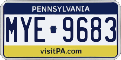 PA license plate MYE9683