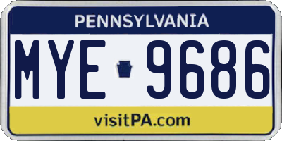 PA license plate MYE9686