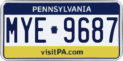 PA license plate MYE9687