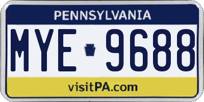PA license plate MYE9688
