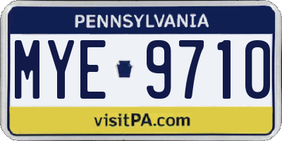 PA license plate MYE9710