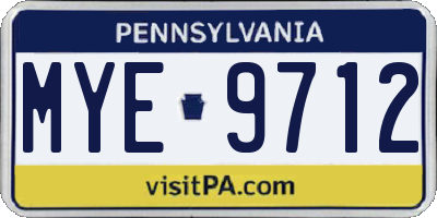 PA license plate MYE9712
