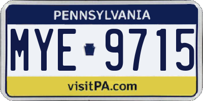 PA license plate MYE9715