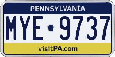 PA license plate MYE9737