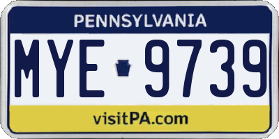 PA license plate MYE9739