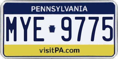 PA license plate MYE9775