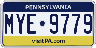 PA license plate MYE9779