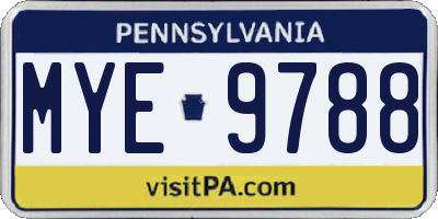 PA license plate MYE9788