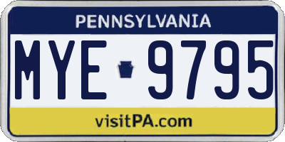 PA license plate MYE9795