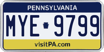 PA license plate MYE9799