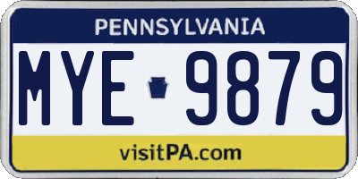 PA license plate MYE9879