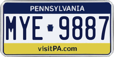 PA license plate MYE9887