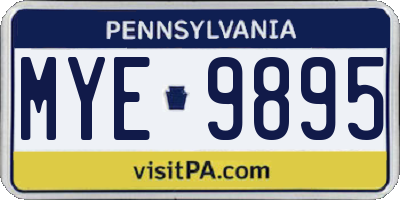 PA license plate MYE9895