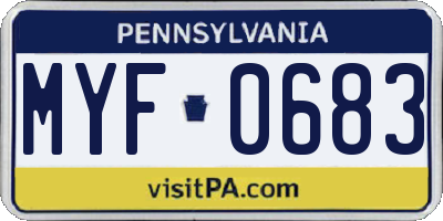 PA license plate MYF0683