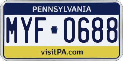 PA license plate MYF0688