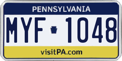 PA license plate MYF1048